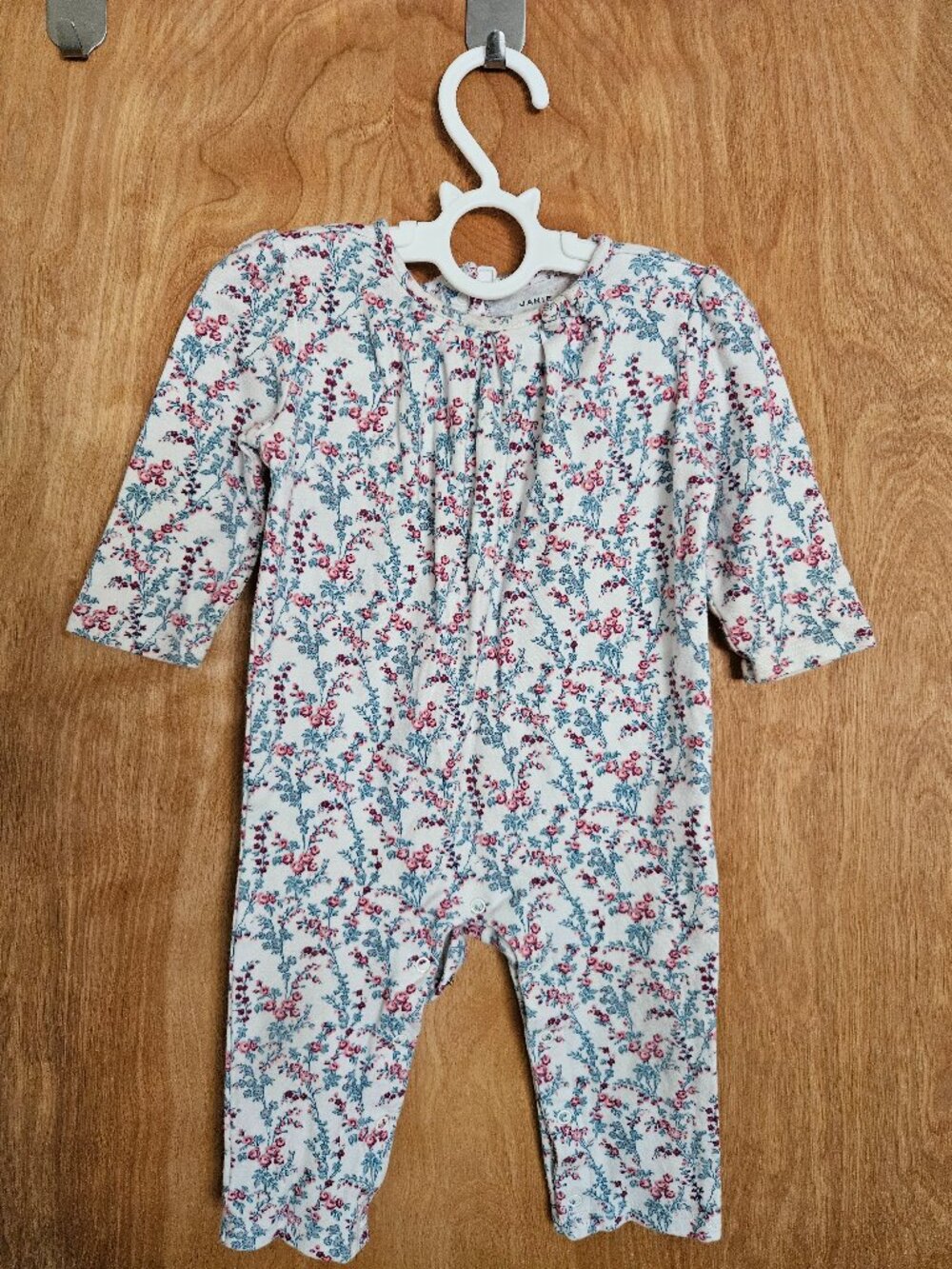 Janie and Jack romper long sleeve baby floral one piece size 6-12 months